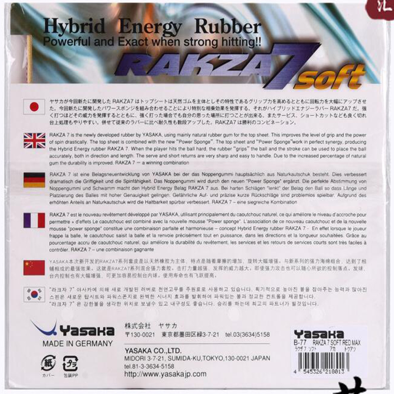 Yasaka original RAKZA 7 macio  - Table Tennis Loki avaliação e preço